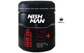 ژل  حالت دهنده مو Nish Man مدل Gum Effect 5+ با قدرت نگهدارندگی بسیار بالا حجم750میل