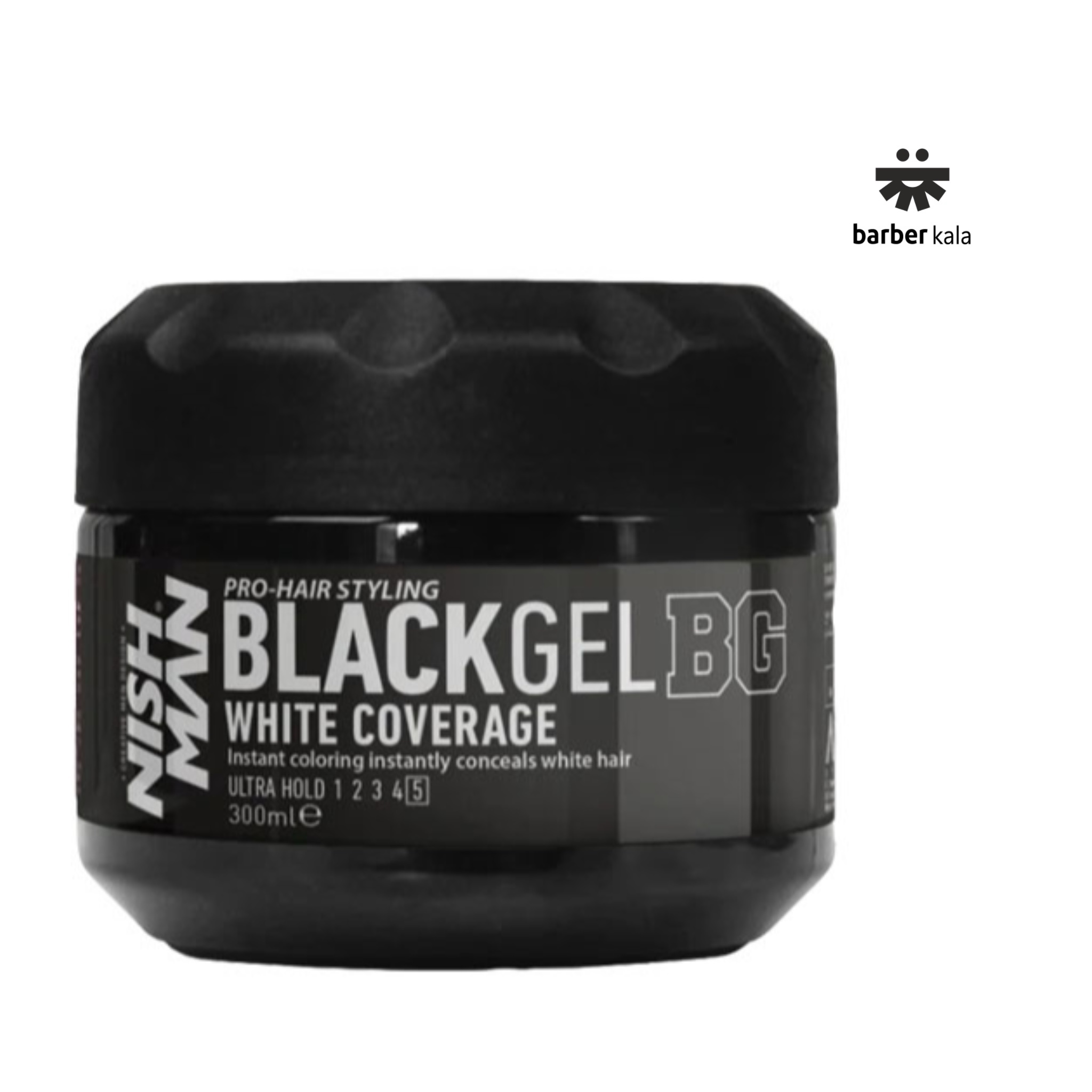 ژل حالت دهنده موی مشکی نیش من مدل Nishman Black Gel BG با قدرت نگهدارندگی بسیار بالا_حجم300میل