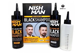 شامپو مشکی Nish Man محصولی مخصوص مو و ریش سفید حجم400ml