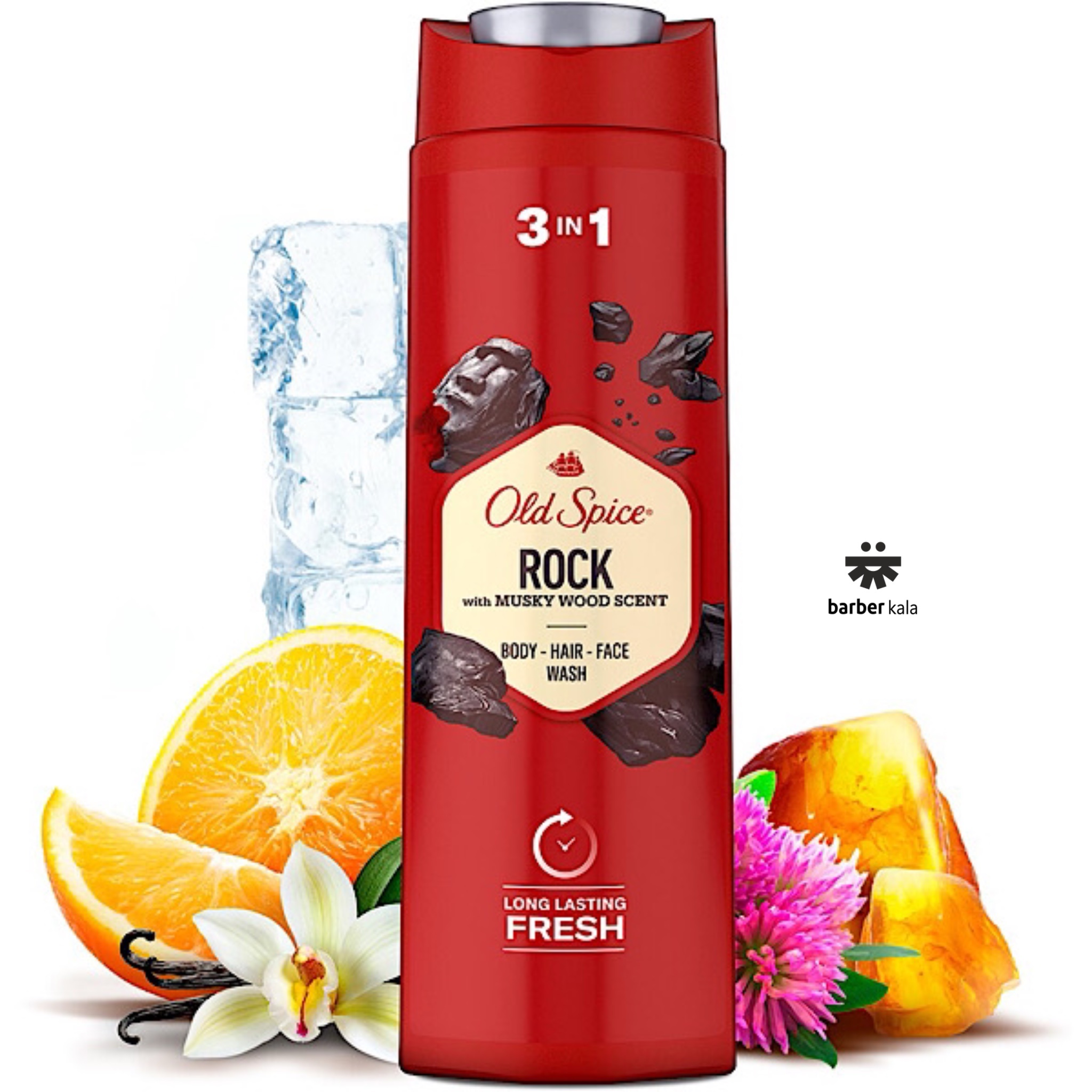 شامپو اولد اسپایس مدل Rock یک شوینده چندکاره با رایحه‌ای چوبی و مردانه است که برای استفاده روی مو، صورت و بدن